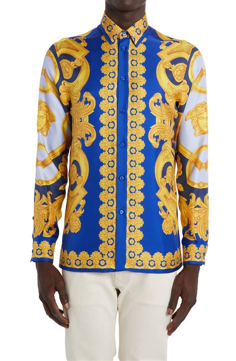 men versace button up|Versace men's button shirts.